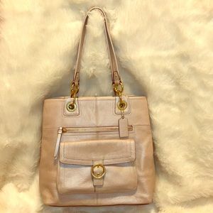 Authentic Coach Pearl Pebbled Leather Tote